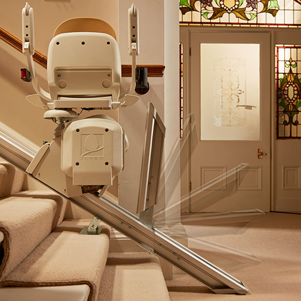 San Diego Optional Folding Hinged Rail on the Acorn 130 liftchair